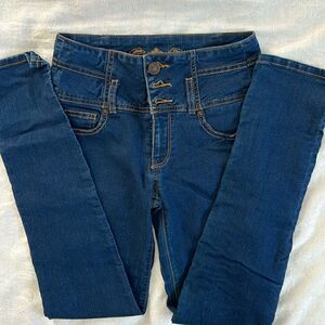 Wax Jeans Skinny Stretch Size 7 High Rise Dark Wash